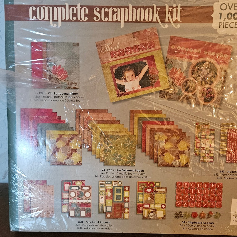 ColorBok Brown Floral Complete Scrapbook Kit 12x12 Album Over 1000 Pcs NEW - Picture 5 of 6